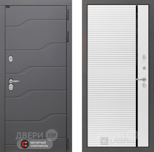 Входная металлическая Дверь Лабиринт (LABIRINT) Ривер 22 Белый софт в Подольск