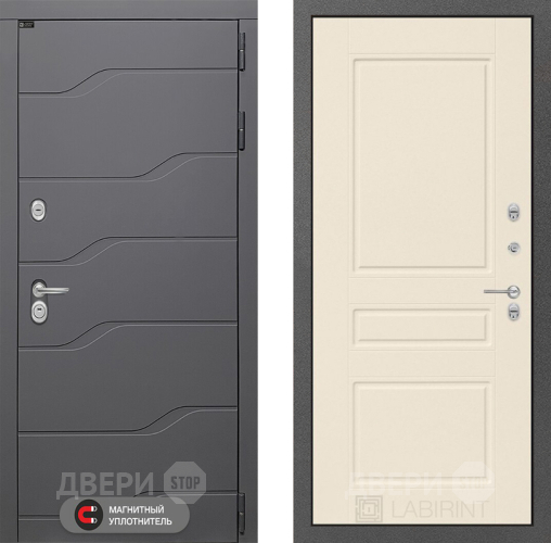 Входная металлическая Дверь Лабиринт (LABIRINT) Ривер 03 Крем софт в Подольск