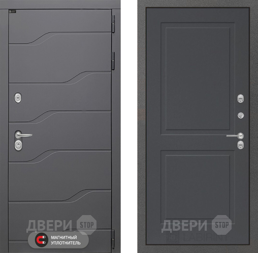 Входная металлическая Дверь Лабиринт (LABIRINT) Ривер 11 Графит софт в Подольск
