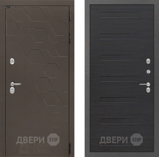 Входная металлическая Дверь Лабиринт (LABIRINT) Смоки 14 Эковенге поперечный в Подольск