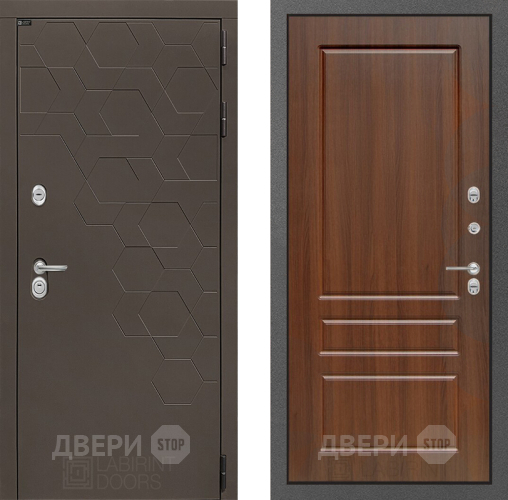 Входная металлическая Дверь Лабиринт (LABIRINT) Смоки 03 Орех бренди в Подольск