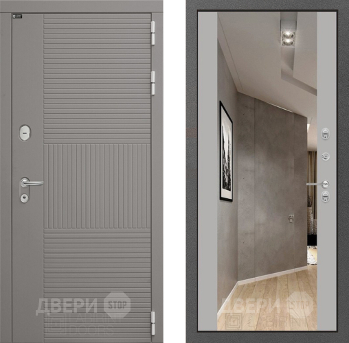 Входная металлическая Дверь Лабиринт (LABIRINT) Формо Зеркало Максимум Грей софт в Подольск