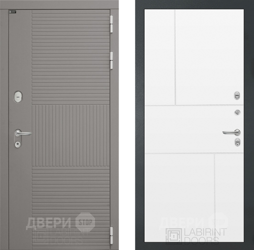 Входная металлическая Дверь Лабиринт (LABIRINT) Формо 21 Белый софт в Подольск