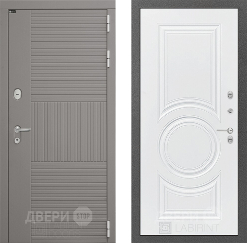 Входная металлическая Дверь Лабиринт (LABIRINT) Формо 23 Белый софт в Подольск