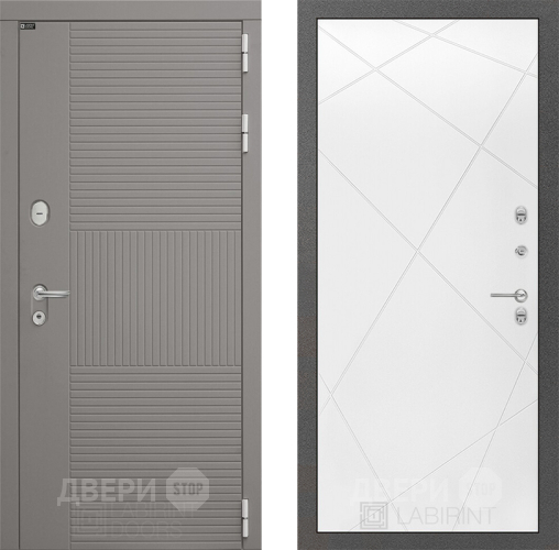 Входная металлическая Дверь Лабиринт (LABIRINT) Формо 24 Белый софт в Подольск