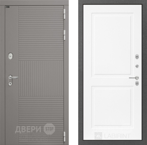 Входная металлическая Дверь Лабиринт (LABIRINT) Формо 11 Белый софт в Подольск