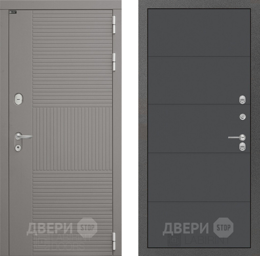Входная металлическая Дверь Лабиринт (LABIRINT) Формо 13 Графит софт в Подольск