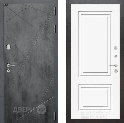 Входная металлическая Дверь Лабиринт (LABIRINT) Лофт 26 Белый (RAL-9003) в Подольск