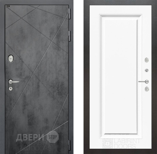 Входная металлическая Дверь Лабиринт (LABIRINT) Лофт 27 Белый (RAL-9003) в Подольск