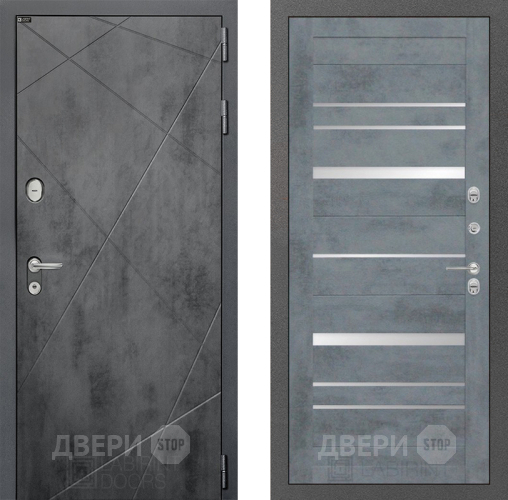 Входная металлическая Дверь Лабиринт (LABIRINT) Лофт 20 Бетон темный в Подольск