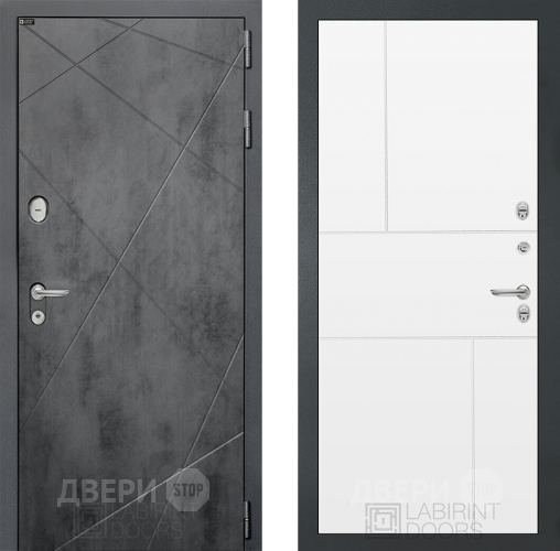 Входная металлическая Дверь Лабиринт (LABIRINT) Лофт 21 Белый софт в Подольск