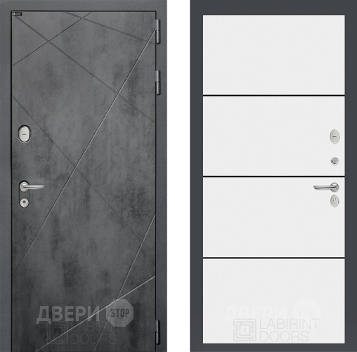 Входная металлическая Дверь Лабиринт (LABIRINT) Лофт 25 Белый софт в Подольск