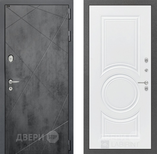Входная металлическая Дверь Лабиринт (LABIRINT) Лофт 23 Белый софт в Подольск