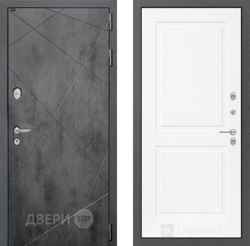 Входная металлическая Дверь Лабиринт (LABIRINT) Лофт 11 Белый софт в Подольск
