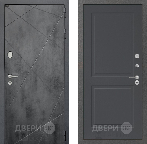 Входная металлическая Дверь Лабиринт (LABIRINT) Лофт 11 Графит софт в Подольск