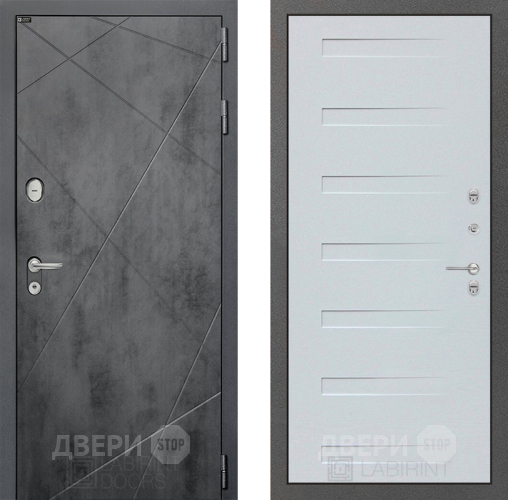 Входная металлическая Дверь Лабиринт (LABIRINT) Лофт 14 Дуб кантри белый горизонтальный в Подольск