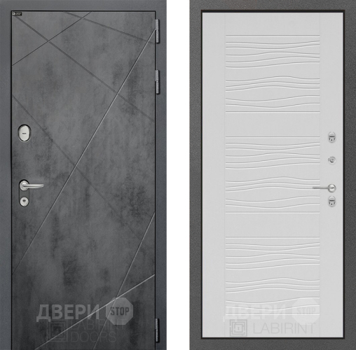 Входная металлическая Дверь Лабиринт (LABIRINT) Лофт 06 Белое дерево в Подольск