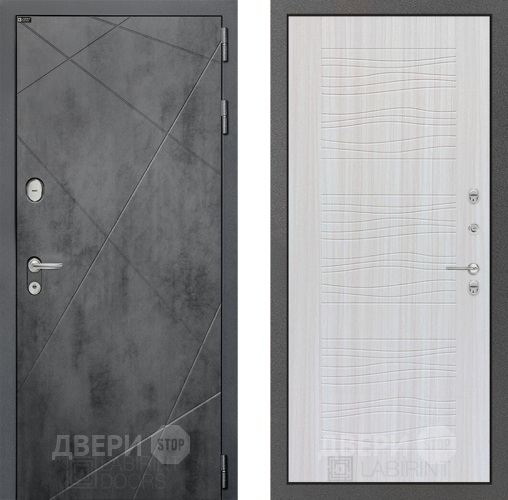 Входная металлическая Дверь Лабиринт (LABIRINT) Лофт 06 Сандал белый в Подольск