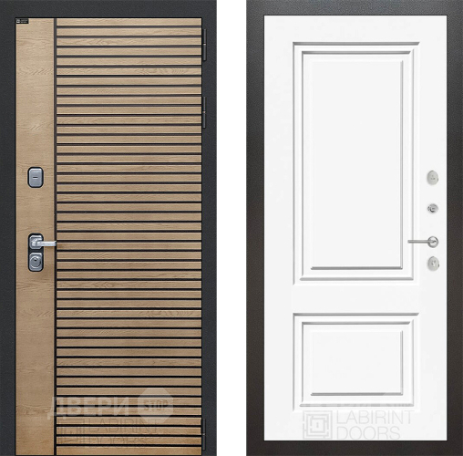 Входная металлическая Дверь Лабиринт (LABIRINT) Ritm 26 Белый (RAL-9003) в Подольск