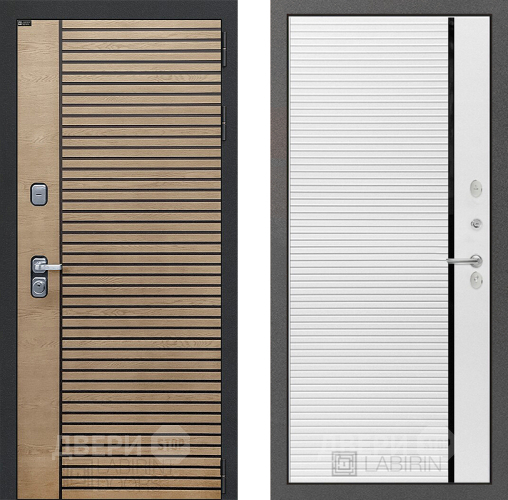Входная металлическая Дверь Лабиринт (LABIRINT) Ritm 22 Белый софт в Подольск