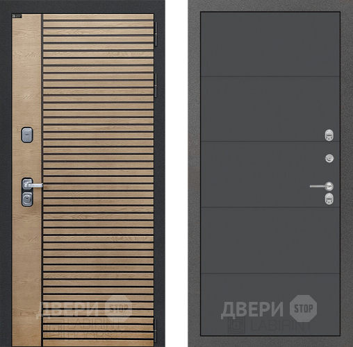 Входная металлическая Дверь Лабиринт (LABIRINT) Ritm 13 Графит софт в Подольск