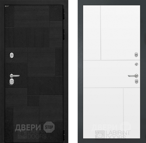 Входная металлическая Дверь Лабиринт (LABIRINT) Pazl 21 Белый софт в Подольск