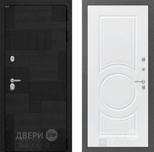 Входная металлическая Дверь Лабиринт (LABIRINT) Pazl 23 Белый софт в Подольск