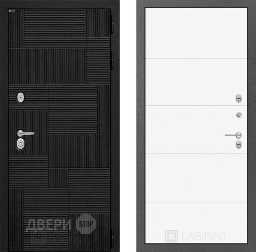 Входная металлическая Дверь Лабиринт (LABIRINT) Pazl 13 Белый софт в Подольск