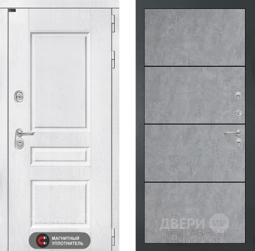Входная металлическая Дверь Лабиринт (LABIRINT) Versal 25 Бетон светлый в Подольск