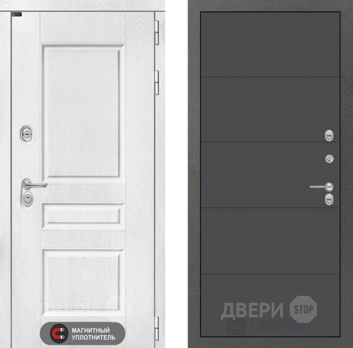Входная металлическая Дверь Лабиринт (LABIRINT) Versal 13 Графит софт в Подольск