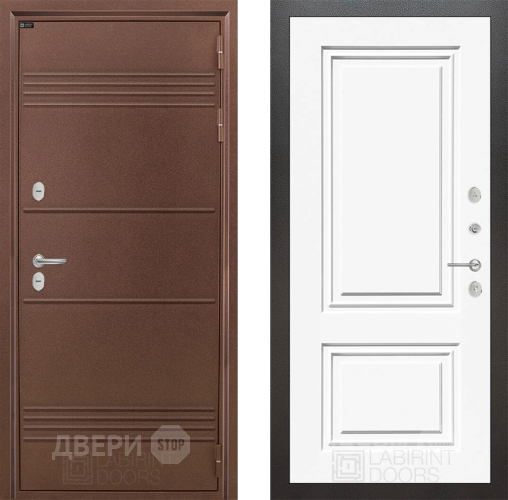 Входная металлическая Дверь Лабиринт (LABIRINT) Термо Лайт 26 Белый (RAL-9003) в Подольск