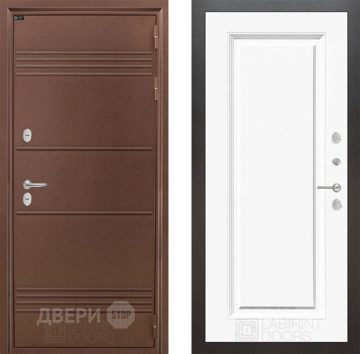 Входная металлическая Дверь Лабиринт (LABIRINT) Термо Лайт 27 Белый (RAL-9003) в Подольск