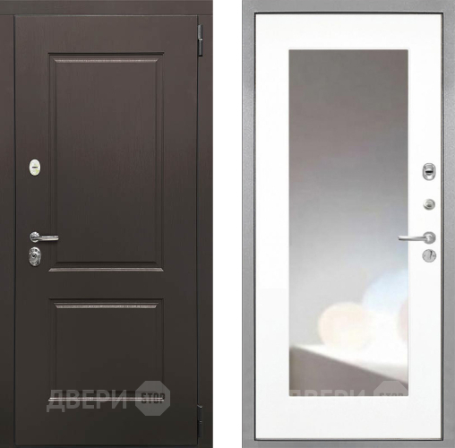 Входная металлическая Дверь Интекрон (INTECRON) Кампо ФЛЗ-120-М Зеркало Белый матовый в Подольск