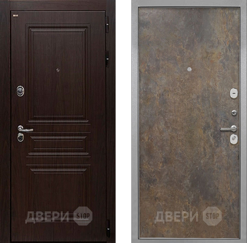 Входная металлическая Дверь Интекрон (INTECRON) Брайтон Тиковое Дерево Гладкая Гранж в Подольск