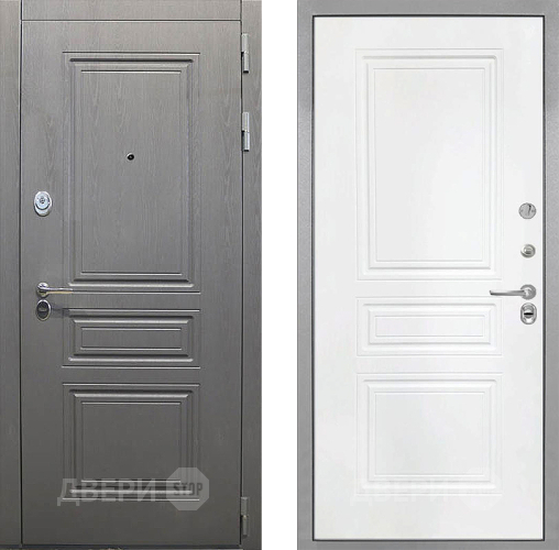 Входная металлическая Дверь Интекрон (INTECRON) Брайтон Графит ФЛ-243 Белый матовый в Подольск