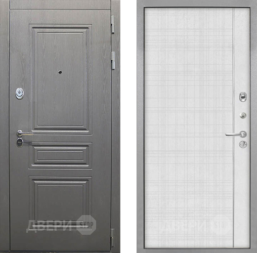 Входная металлическая Дверь Интекрон (INTECRON) Брайтон Графит В-07 с молдингом Лофт белый в Подольск