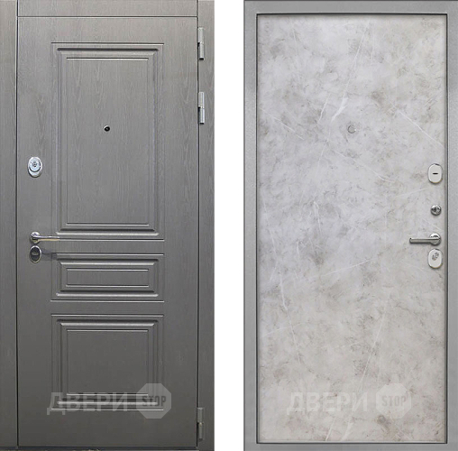 Входная металлическая Дверь Интекрон (INTECRON) Брайтон Графит Гладкая Мрамор светлый в Подольск