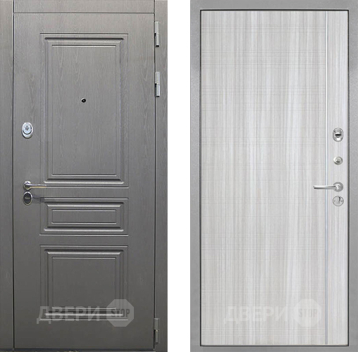 Входная металлическая Дверь Интекрон (INTECRON) Брайтон Графит В-07 с молдингом Сандал белый в Подольск