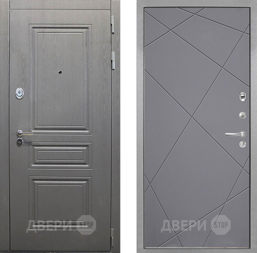 Входная металлическая Дверь Интекрон (INTECRON) Брайтон Графит Лучи-М Графит софт в Подольск
