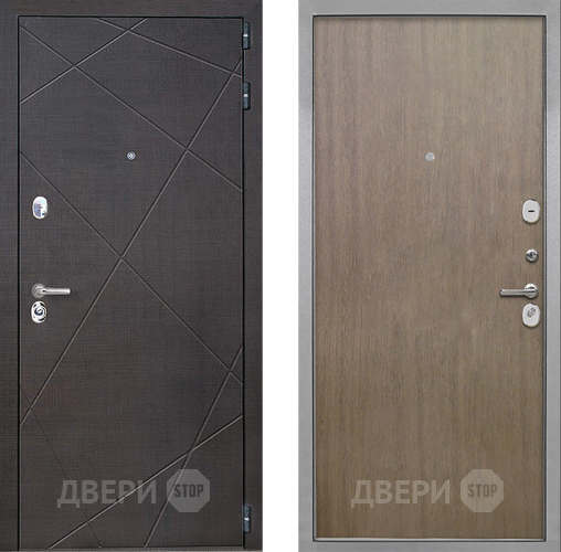 Входная металлическая Дверь Интекрон (INTECRON) Сенатор Лучи Гладкая шпон Венге коричневый в Подольск