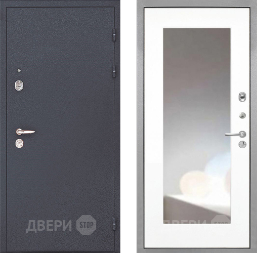 Входная металлическая Дверь Интекрон (INTECRON) Колизей ФЛЗ-120-М Зеркало Белый матовый в Подольск
