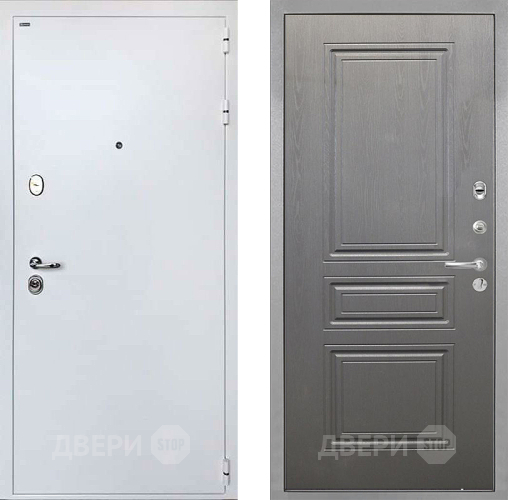 Входная металлическая Дверь Интекрон (INTECRON) Колизей White ФЛ-243 Графит вуд дуб в Подольск
