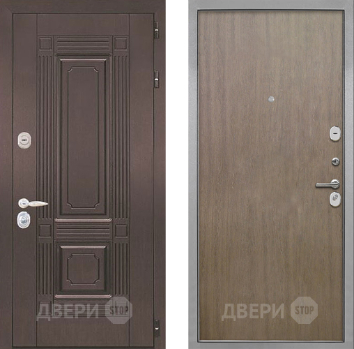 Входная металлическая Дверь Интекрон (INTECRON) Италия Гладкая шпон Венге коричневый в Подольск