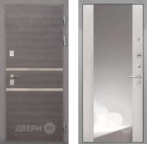 Входная металлическая Дверь Интекрон (INTECRON) Неаполь ФЛЗ-516 Зеркало Сосна белая в Подольск