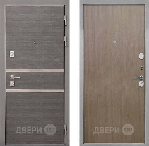 Входная металлическая Дверь Интекрон (INTECRON) Неаполь Гладкая шпон Венге коричневый в Подольск