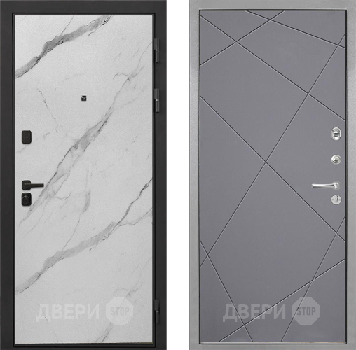 Входная металлическая Дверь Интекрон (INTECRON) Профит Black Мрамор Арктик Лучи-М Графит софт в Подольск