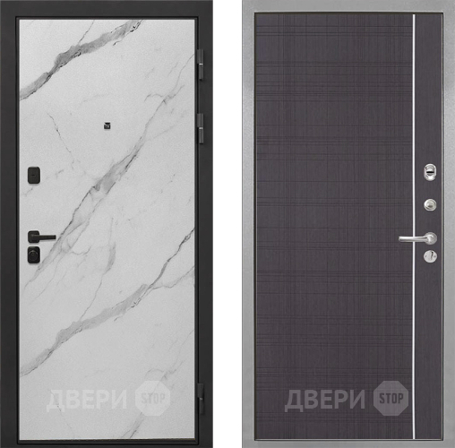 Входная металлическая Дверь Интекрон (INTECRON) Профит Black Мрамор Арктик В-07 с молдингом Венге в Подольск