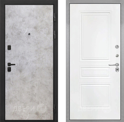 Входная металлическая Дверь Интекрон (INTECRON) Профит Black Мрамор Светлый ФЛ-243 Белый матовый в Подольск