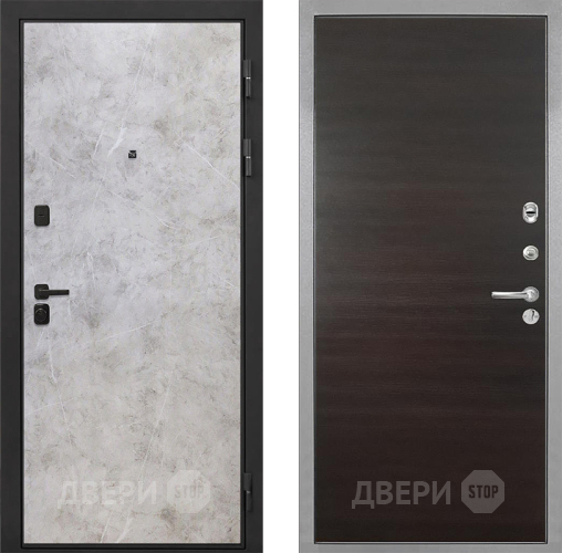 Входная металлическая Дверь Интекрон (INTECRON) Профит Black Мрамор Светлый Гладкая Эковенге поперечный в Подольск
