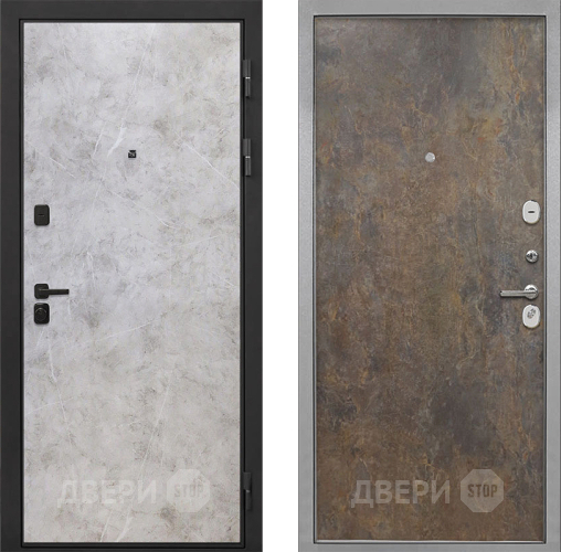 Входная металлическая Дверь Интекрон (INTECRON) Профит Black Мрамор Светлый Гладкая Гранж в Подольск